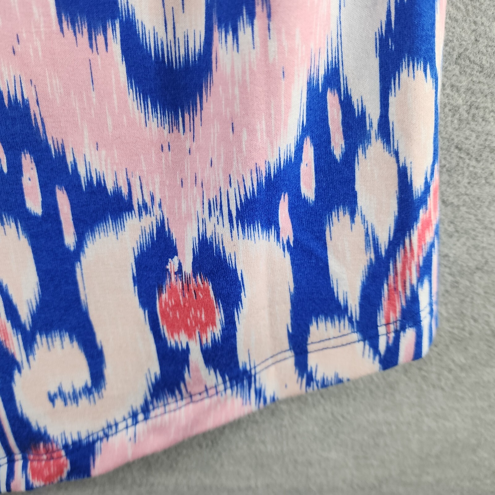 Crown an Ivy Woman Shift Bright Colorful AOP M Pink Blue White Cuff Sleeves