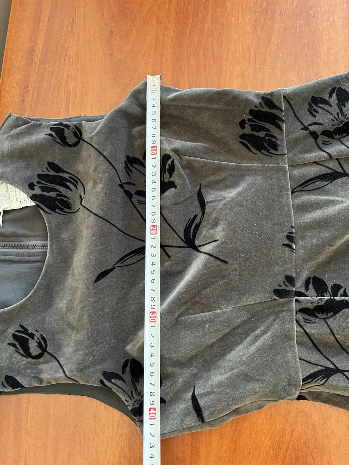 RARE SPORT MAX MARA CODE VELOUR FLOWERS ART SOLID WOMANS GRAY DRESS SIZE 8US
