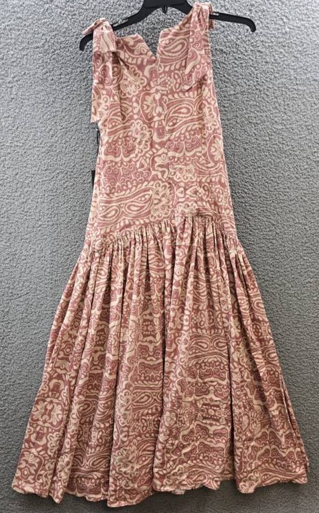 CeCe Linen Blend Sleeveless High-Low Maxi Dress Women’s M Mocha Back Zip Closure