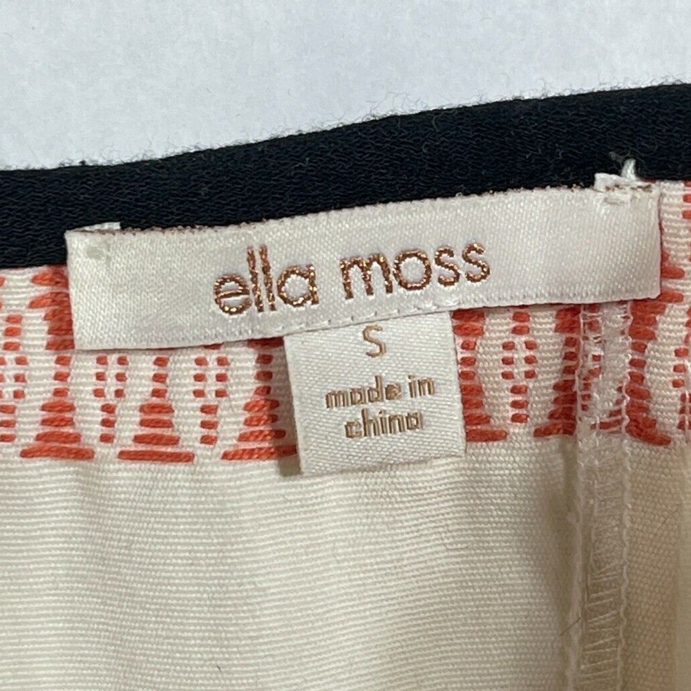 Ella Moss Strapless Embroidered Fit Flare Dress Womens Size S White Black Pink