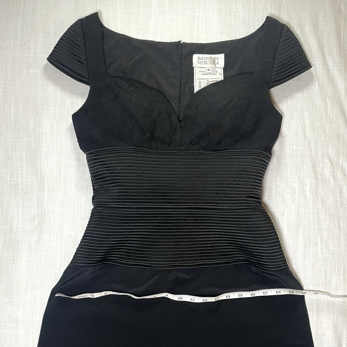 Vintage Badgley Mischka Archival Runway Sample Silk Corset Black Guest Dress 6
