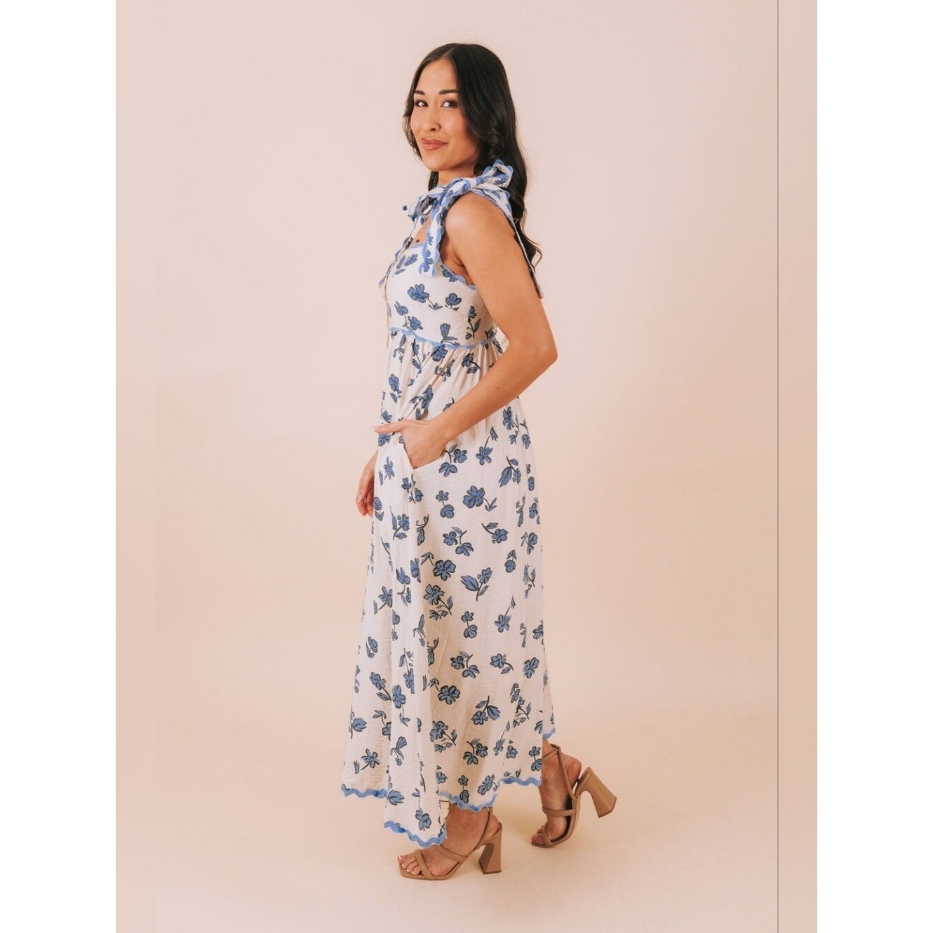 Sofie the Label Fields Of Passion Dress Blue Floral size Medium
