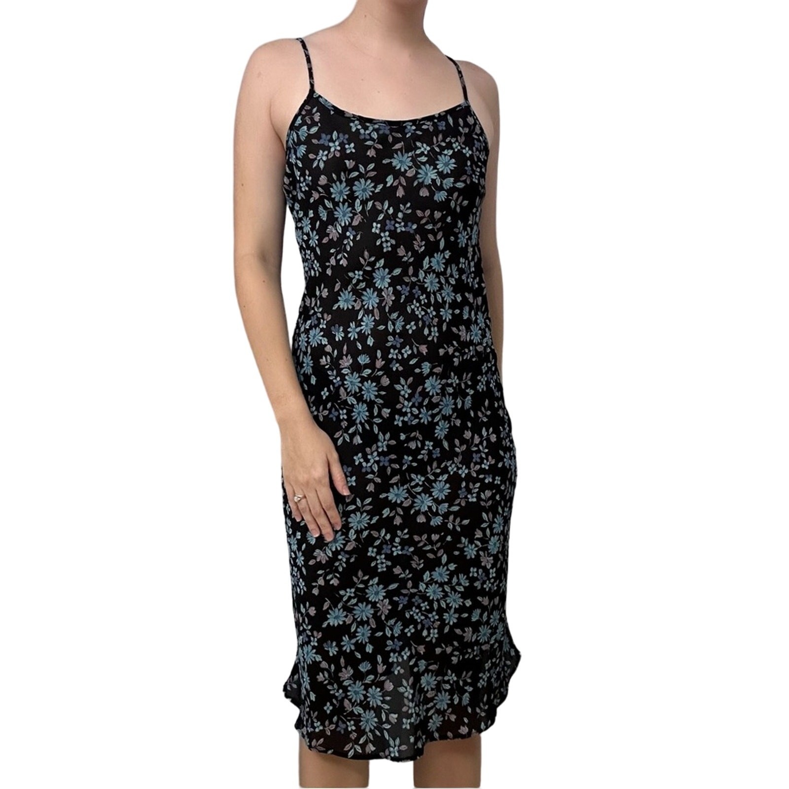 Victoria’s Secret Dress Midi Floral Slip Coquette Fairy Summer Blue Size Small