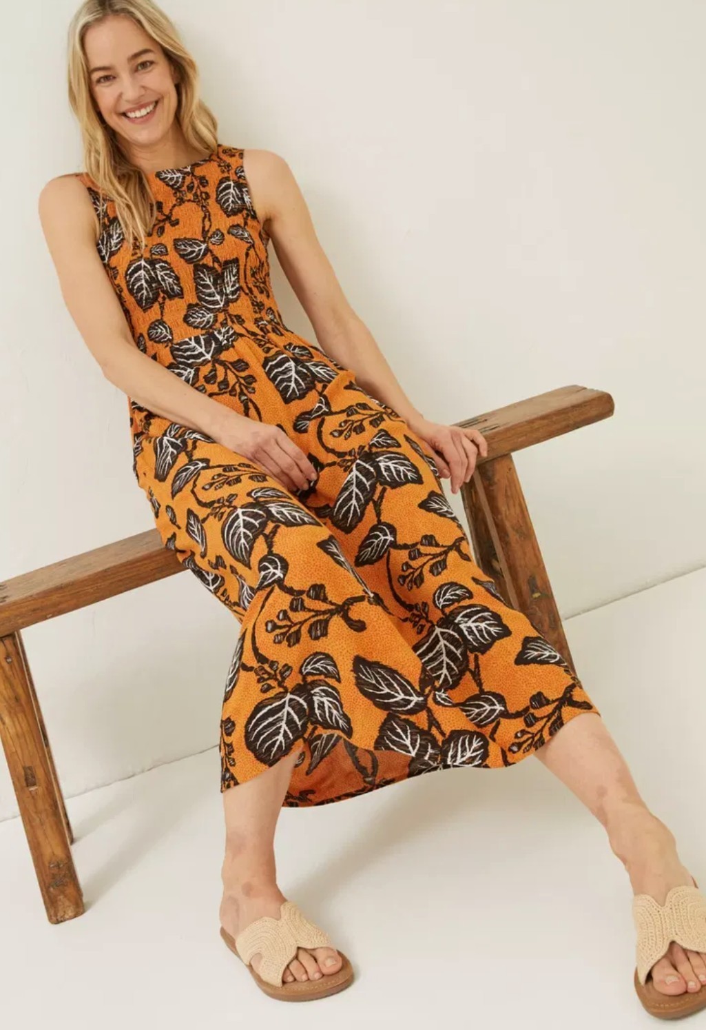 Fatface Anna Vine Floral Midi Dress Orange Size 12 New Without Tags RRP £59