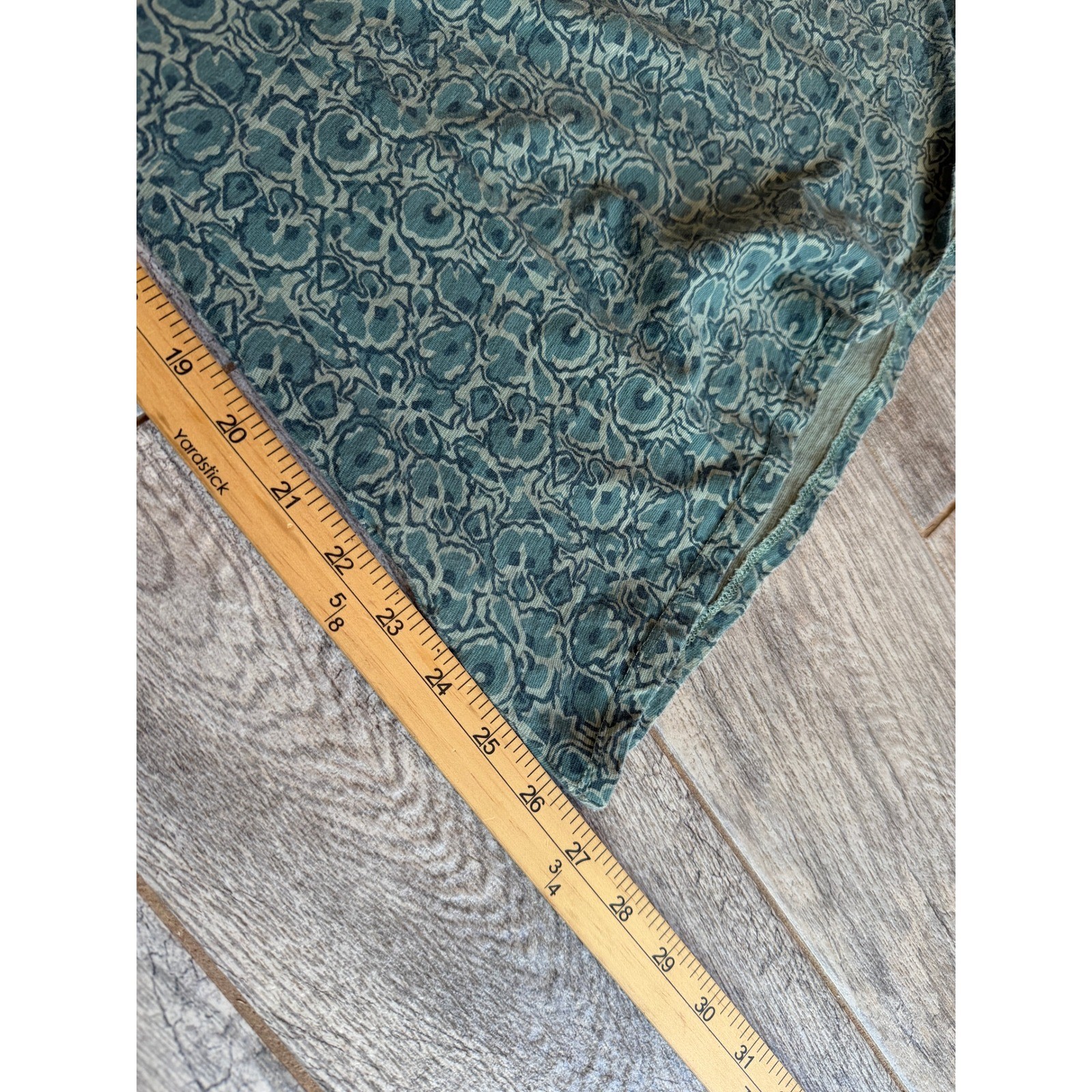 Toad&Co Rosalinda Dress Large Green Floral A-Line Knit Empire Waist Boho Ruched
