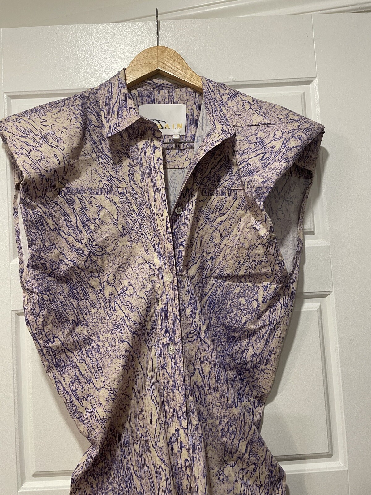 NEW Remain Birger Christensen Purple Marika Dress Shoulder Pads Size 2 Designer
