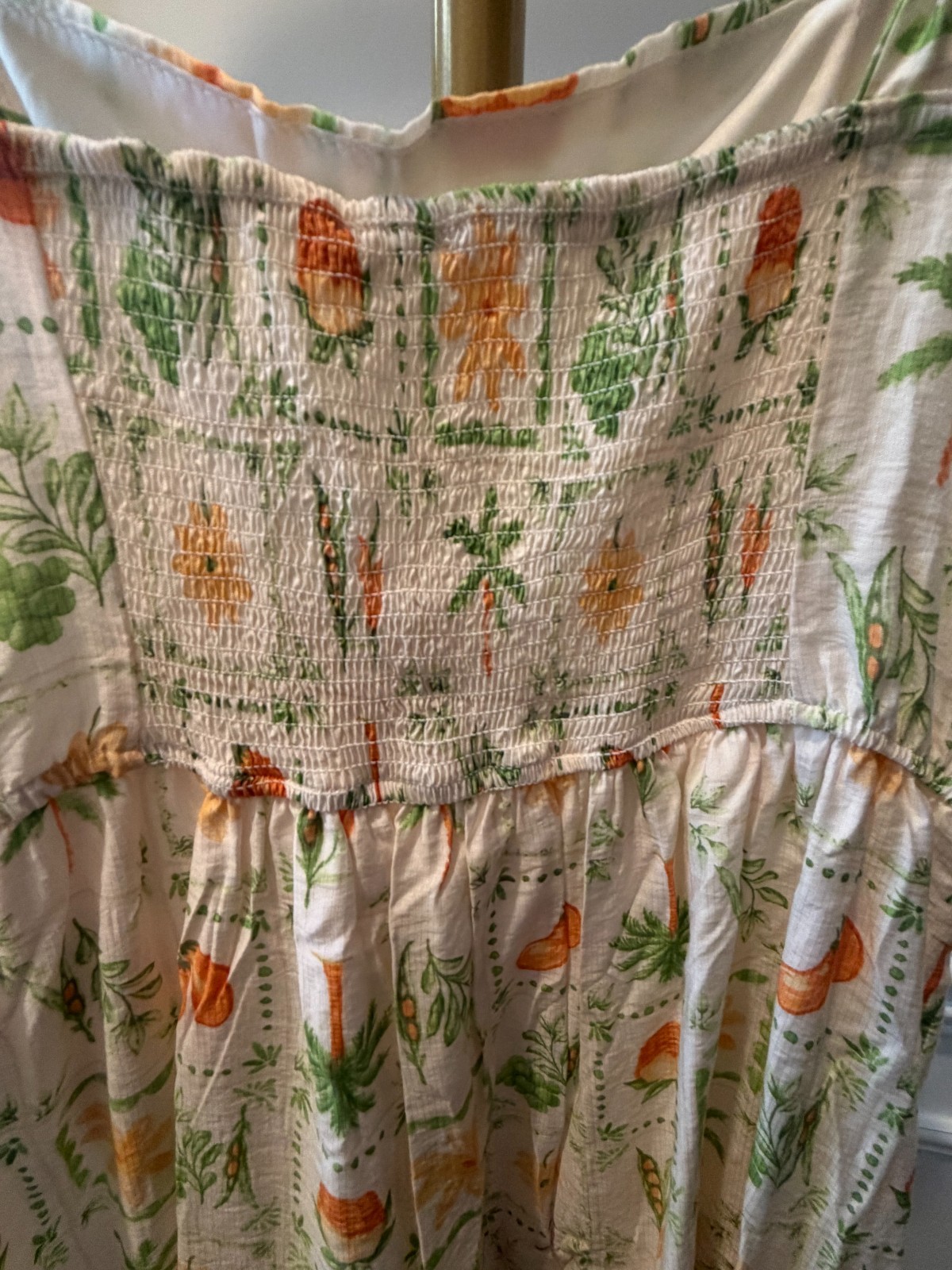 Blu Pepper NWT Women’s Veggie Print Tiered Maxi Dress Size M Garden Party