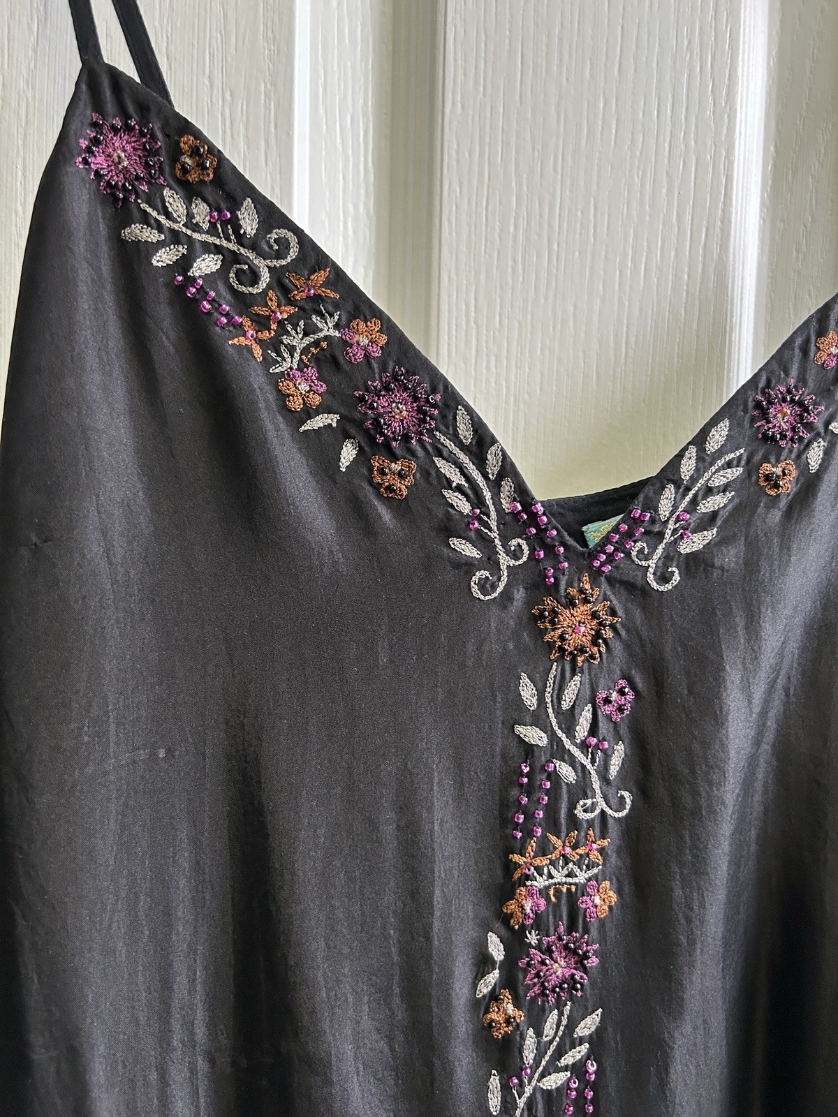Plenty by Tracy Reese Petite Silk Embroidered Floral Mini Slip Dress Ruffle