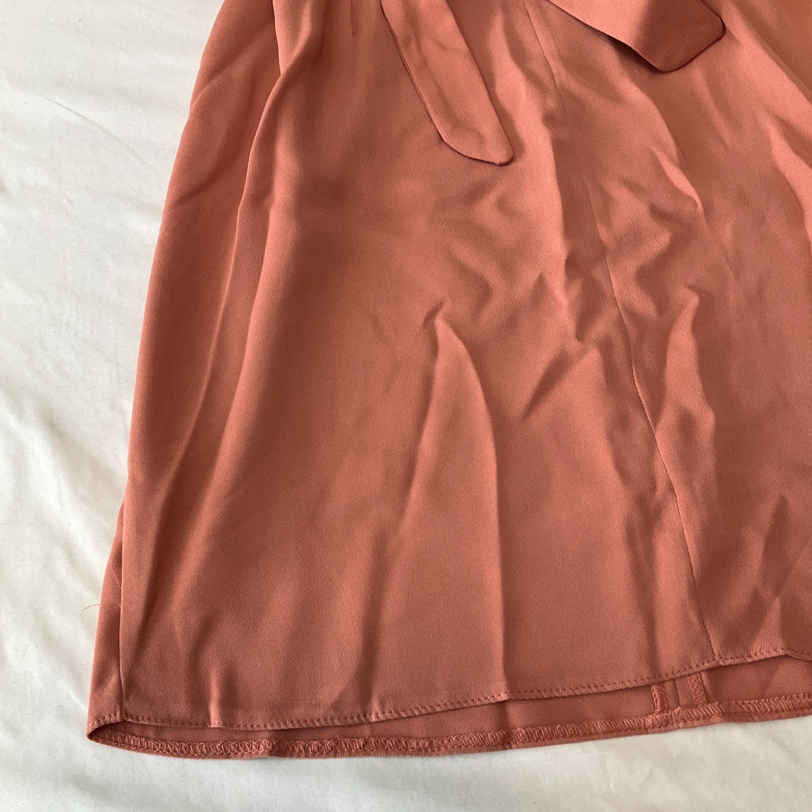 Asos Design Mini Dress Womens Size 4 Peach Belted Sleeveless Stretch Zip