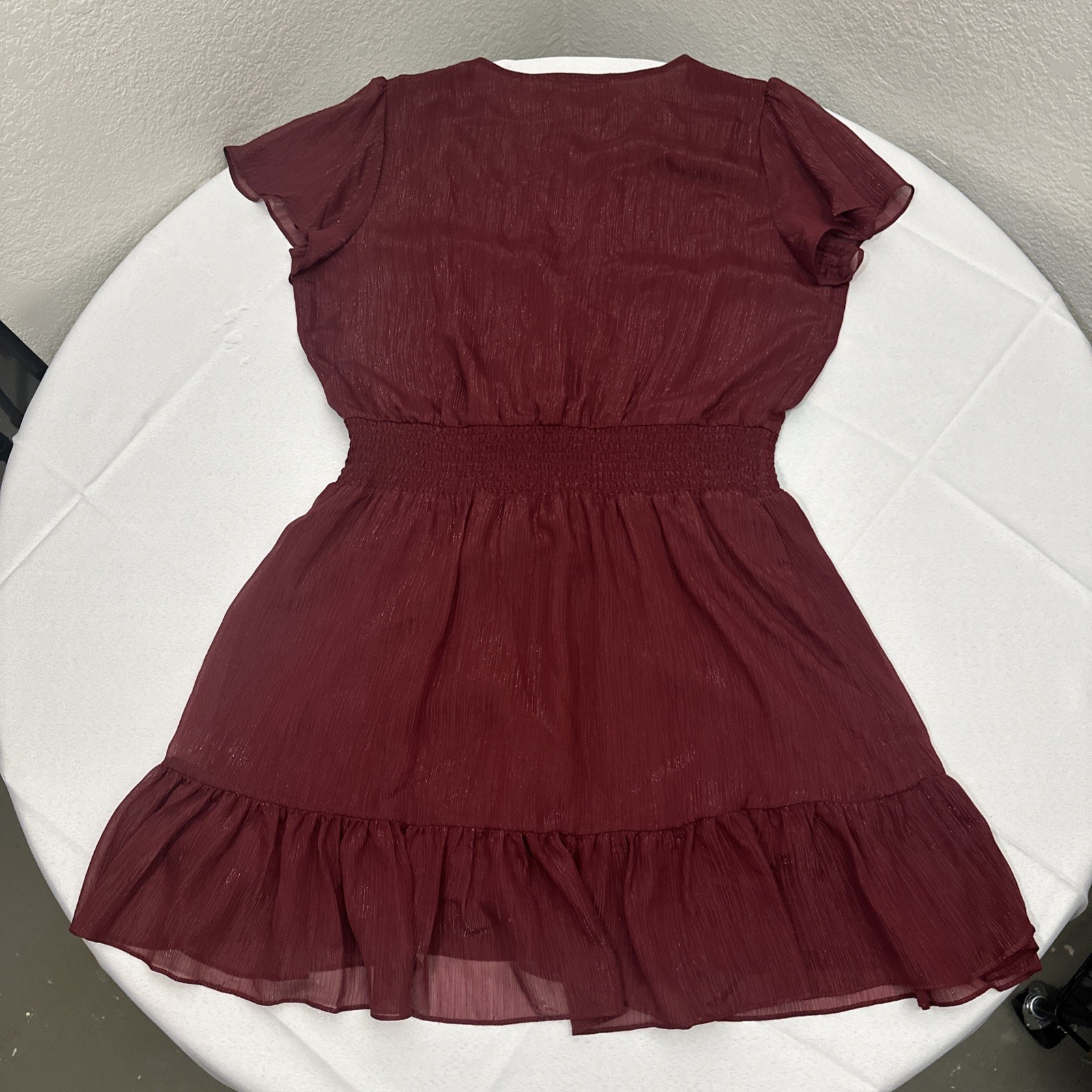 NWT MICHAEL Michael Kors Women’s Shiny Formal Wrap Dress (XL, Dark Ruby) Prom