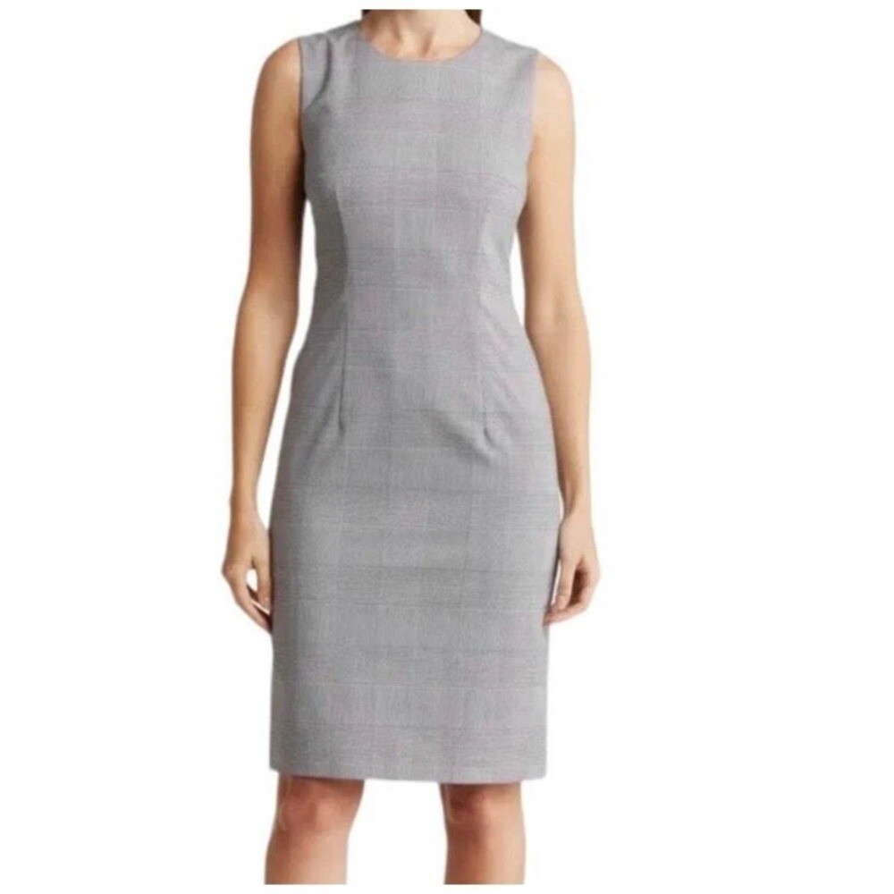 Hugo Boss Women’s Plaid Dirusa Corpcore Scoop Neck Dress Size US 4