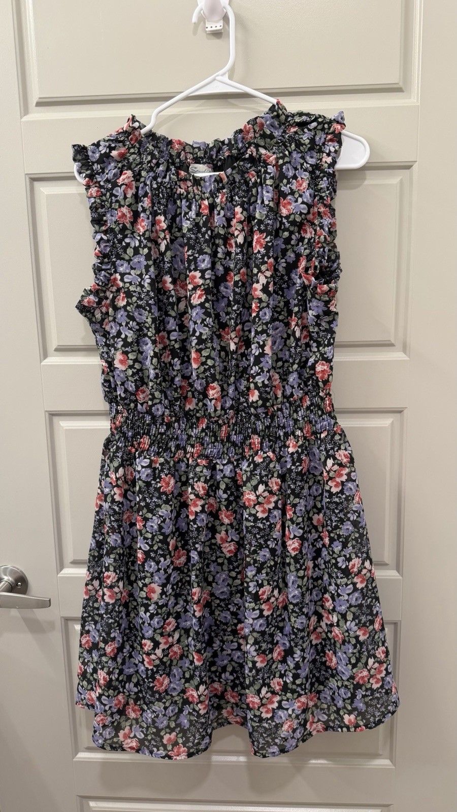 Studio West Dress Women Medium Floral Print A-Line Smocked Knee length