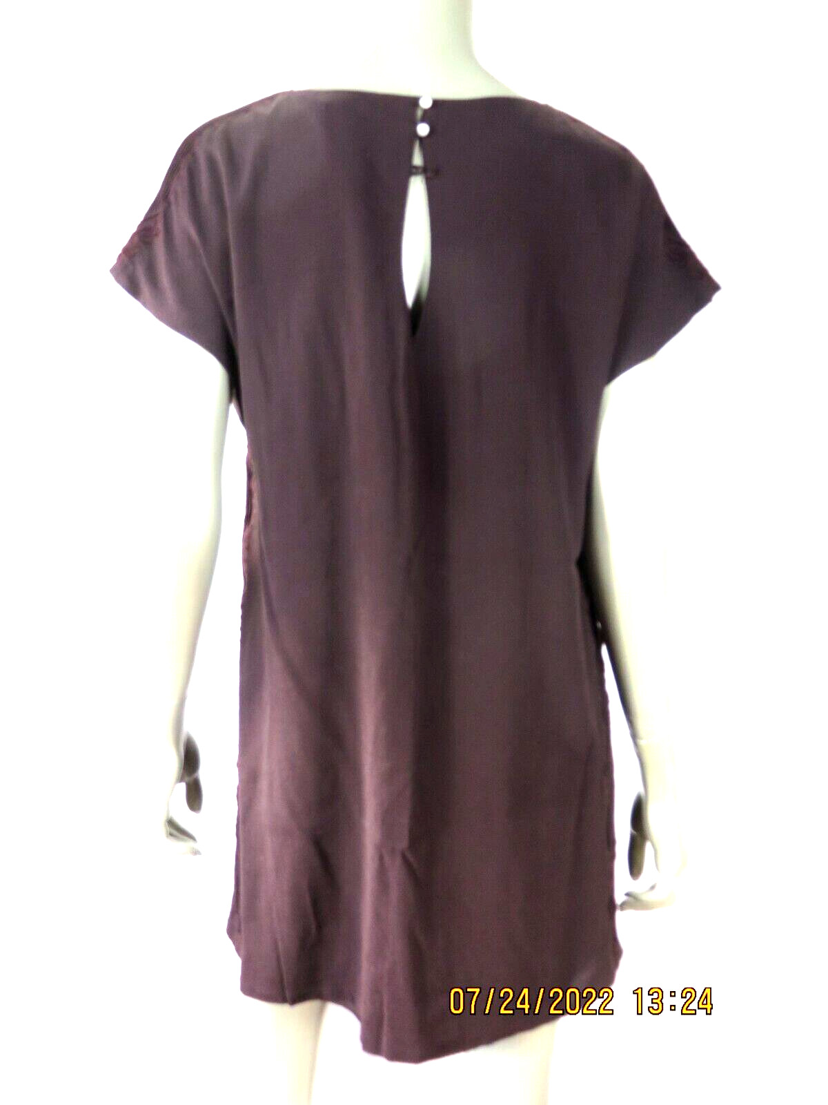 MARTIN + OSA SZ M Rayon/Polyester Kobicha Brown 3 Button Back Lined Tunic Dress