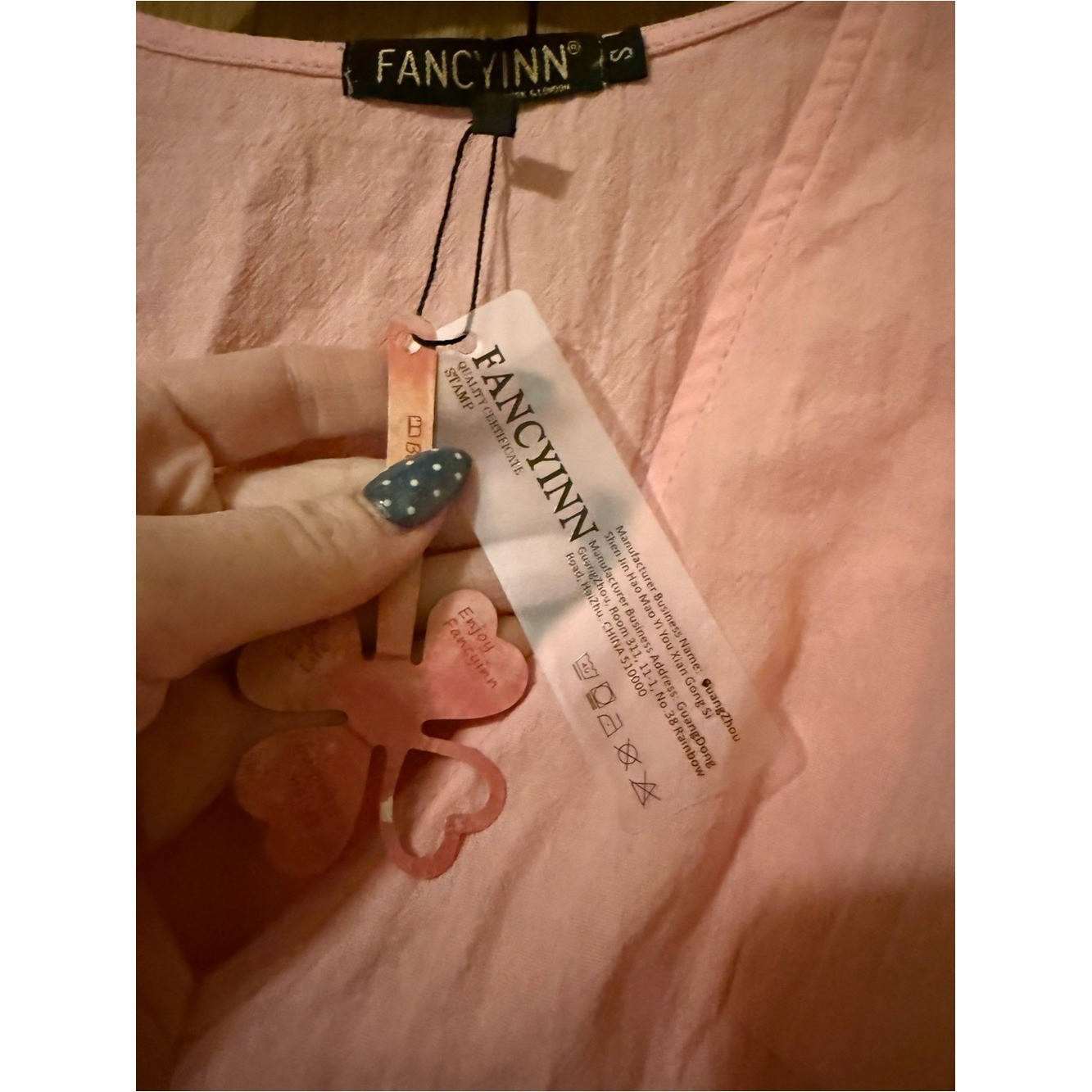 Fancyinn Light Pink Coral V-Neck Summer Dress