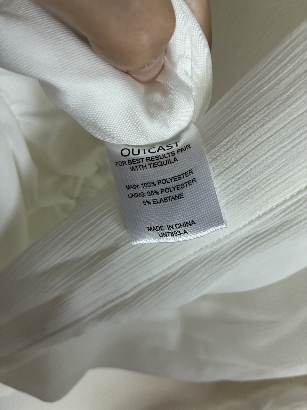 NWT OUTCAST White Long Sleeve Mini Dress Size Medium