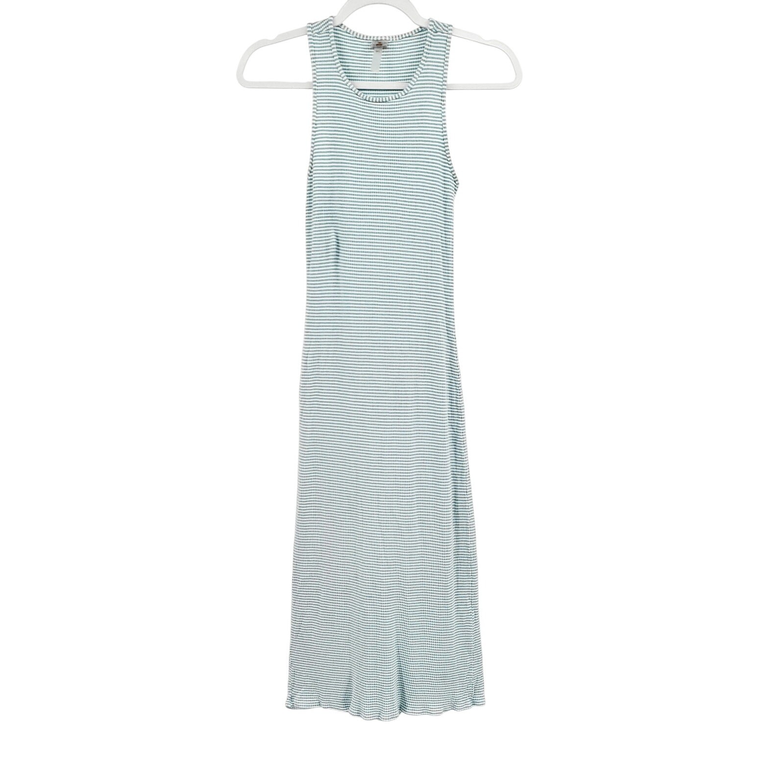 PQ swim Blue White Striped Ribbed Textured Fitted Bodycon Maxi Dress Women’s M/L