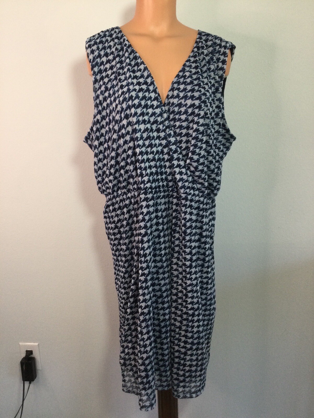 LANE BRYANT Blue, Black/Blue, Light Blue, Grey Dress. Lined. Sz 22-24. Exc. Cond