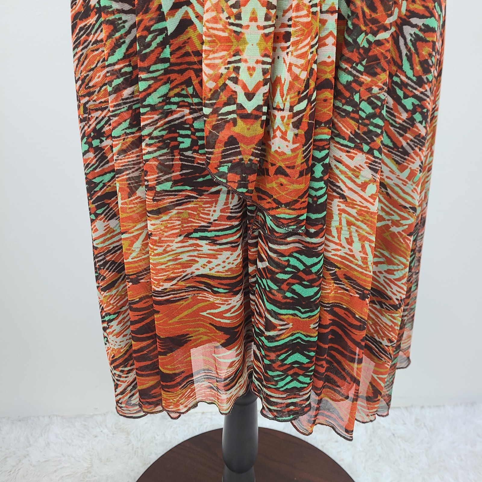 Ruby Rox Dress Women Small Brown Multicolor Adjustable Lined Pullover Padded