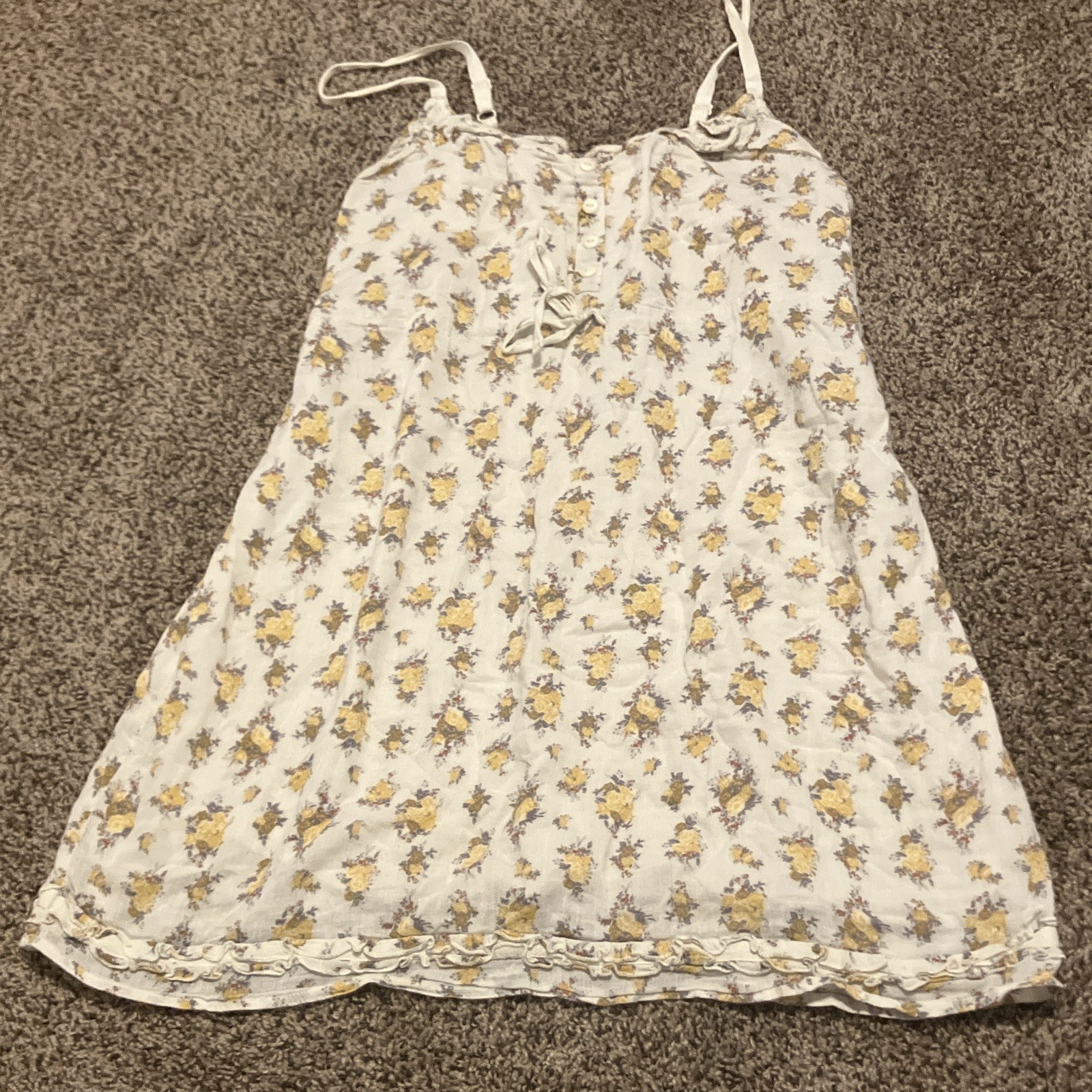 Mossimo Supply Co. Women’s L White Floral Sundress Spaghetti Straps Short Cotton