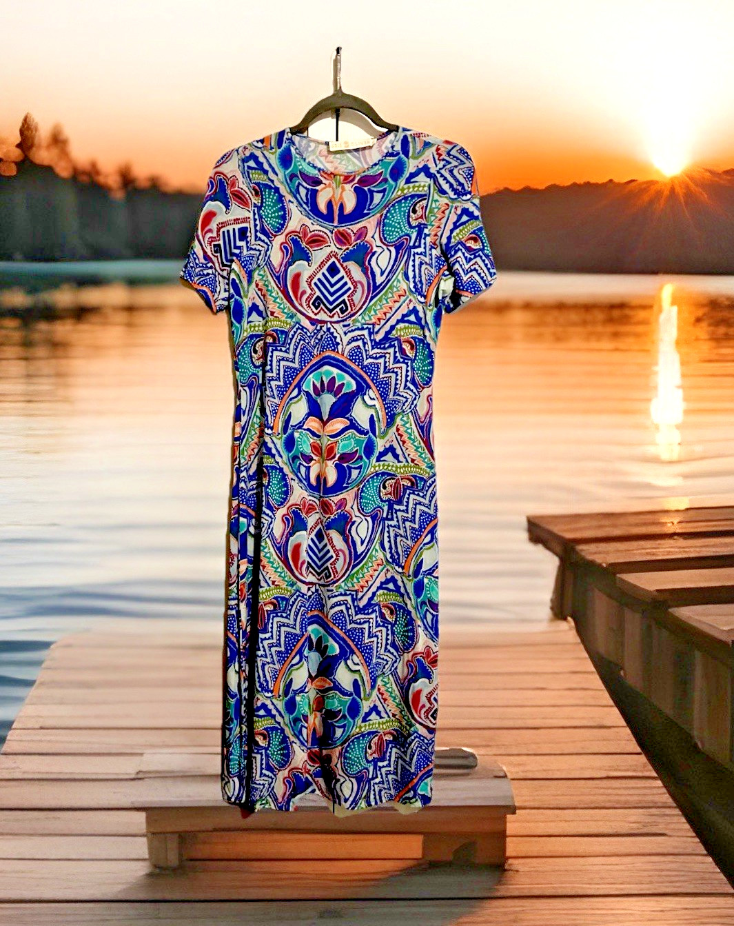 Marie Oliver XS Vibrate Colorful Patterned Artsy Sloan Maxi Dress EXCELLENT 😍