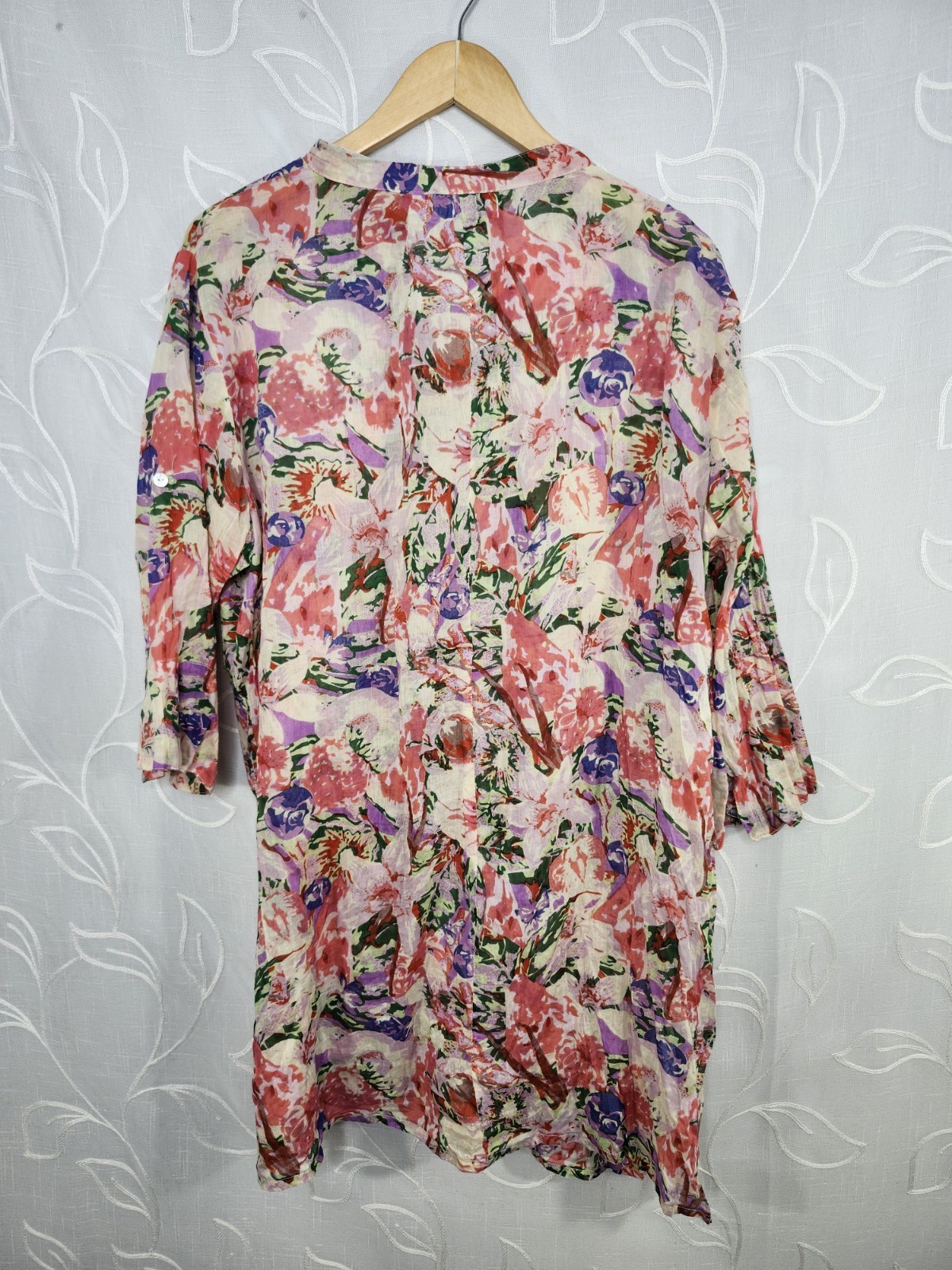 Bottega Positano Floral Dress Button Lightweight Cotton XXL Flaw