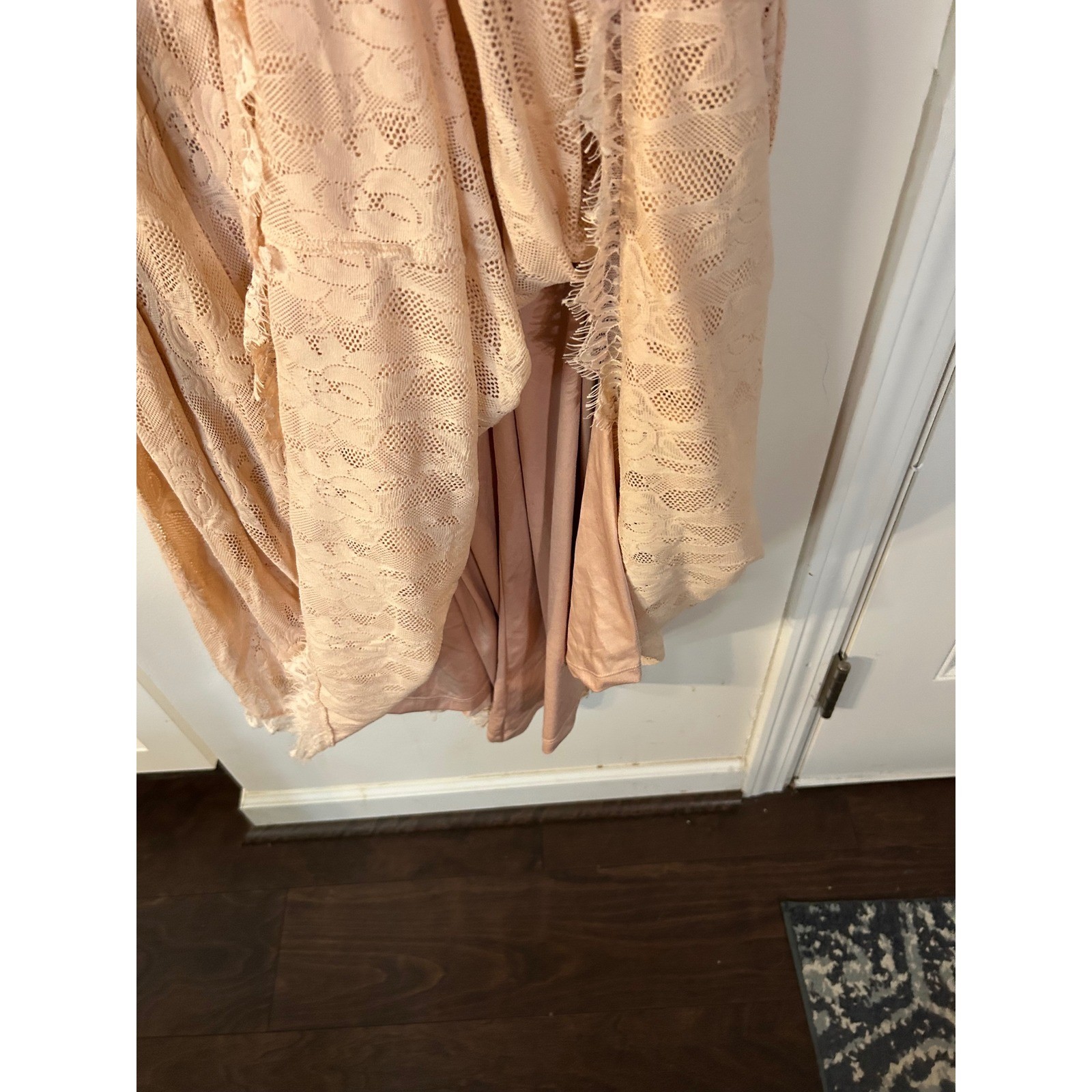 Torrid Women Plus Size 20 Peach Lace Fit Flare High Low Dress Short Sleeve Blush