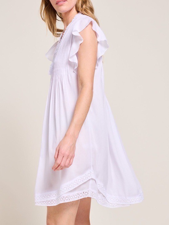 Poupette St Barth Sasha Mini Dress White $350. Excellent Resort Collection XS