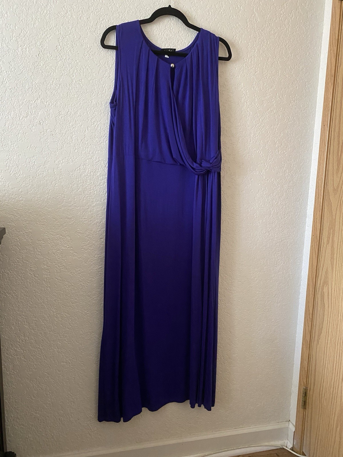Any Wear by Catherine’s Purple Sleeveless Maxi Dress W Empire Waist Plus Size 18