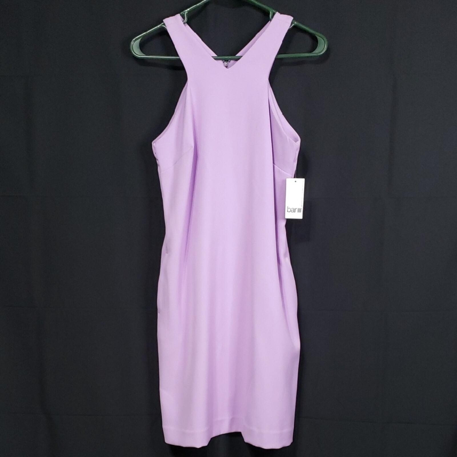 Bar III Prism Garden Halter Mini A-line Dress. Lavender. Size: Small