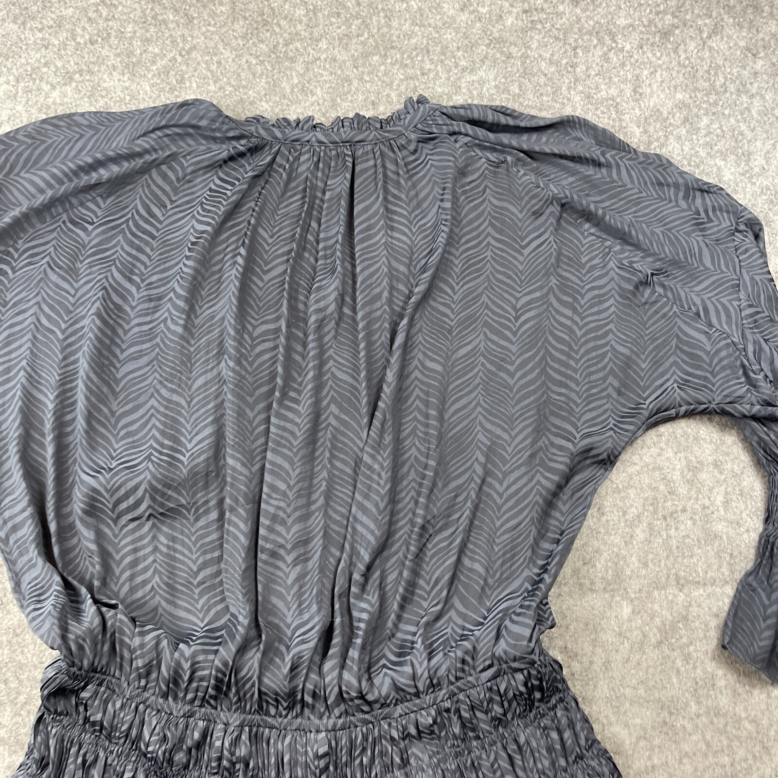 Current Air Tiered Mini Dress Long Sleeves Medium Blue Pleated
