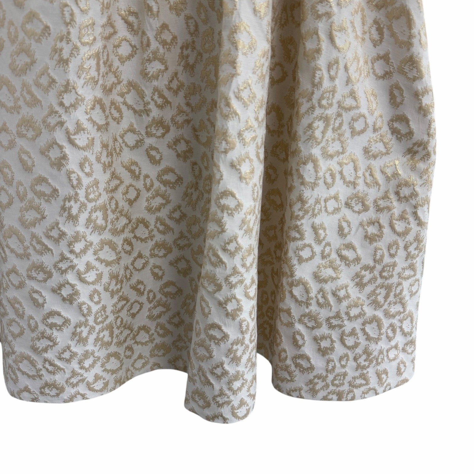 Lilly Pulitzer Calyssa Dress Ivory Gold Dazzle Leopard Jacquard Print Womens 12