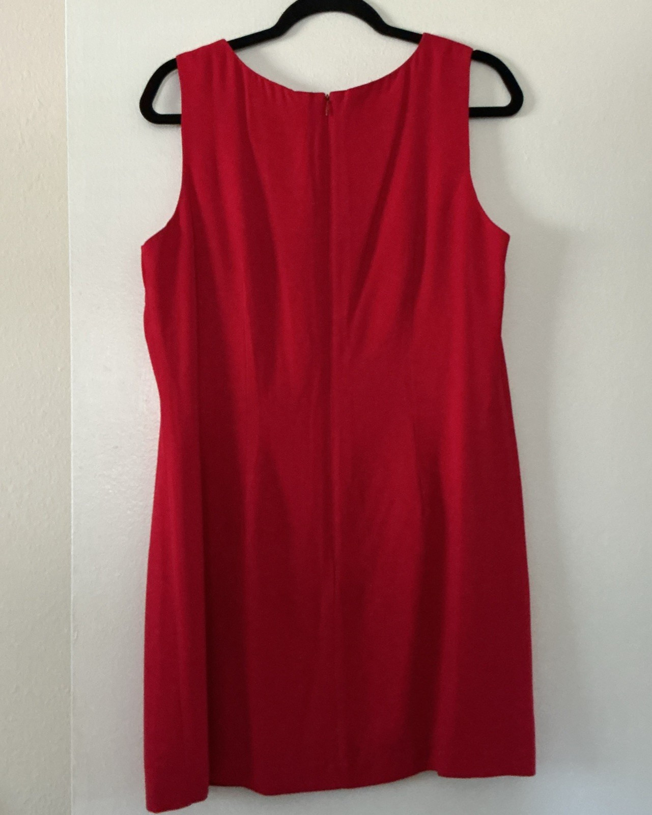 Vintage Lois Snyder Dani Max Petite 14P Sleeveless Dress Red Sheath 90s Y2K LRD