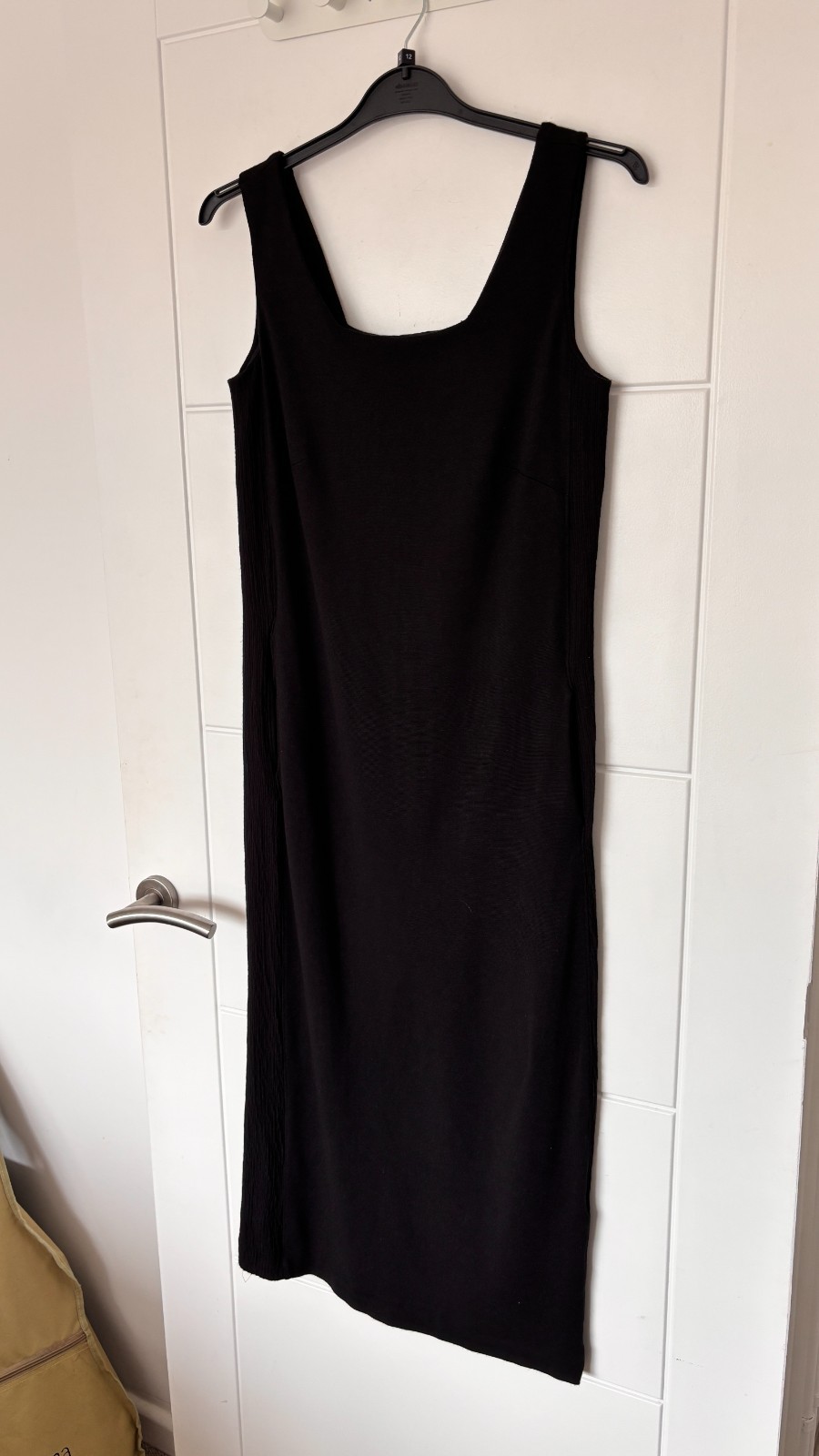 Gershon Bram Maxi Dress XS Black Ribbed Stretch Sleeveless Luxury VGC 67%Vis