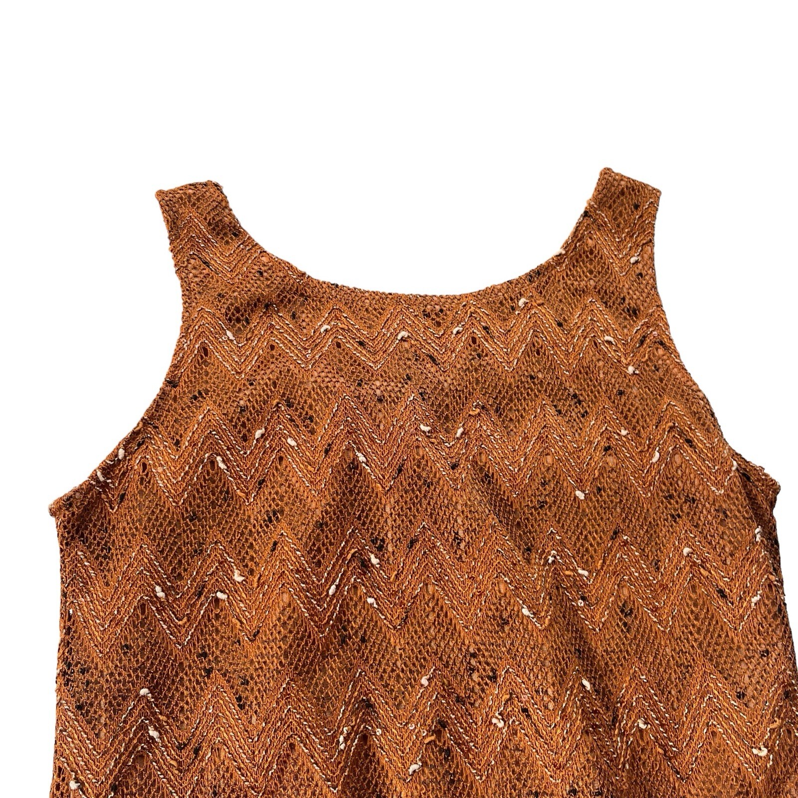 He Juan Womens Medium Brown Teal Sequin Silk Knit Tank Ruffle Layered Mini Dress