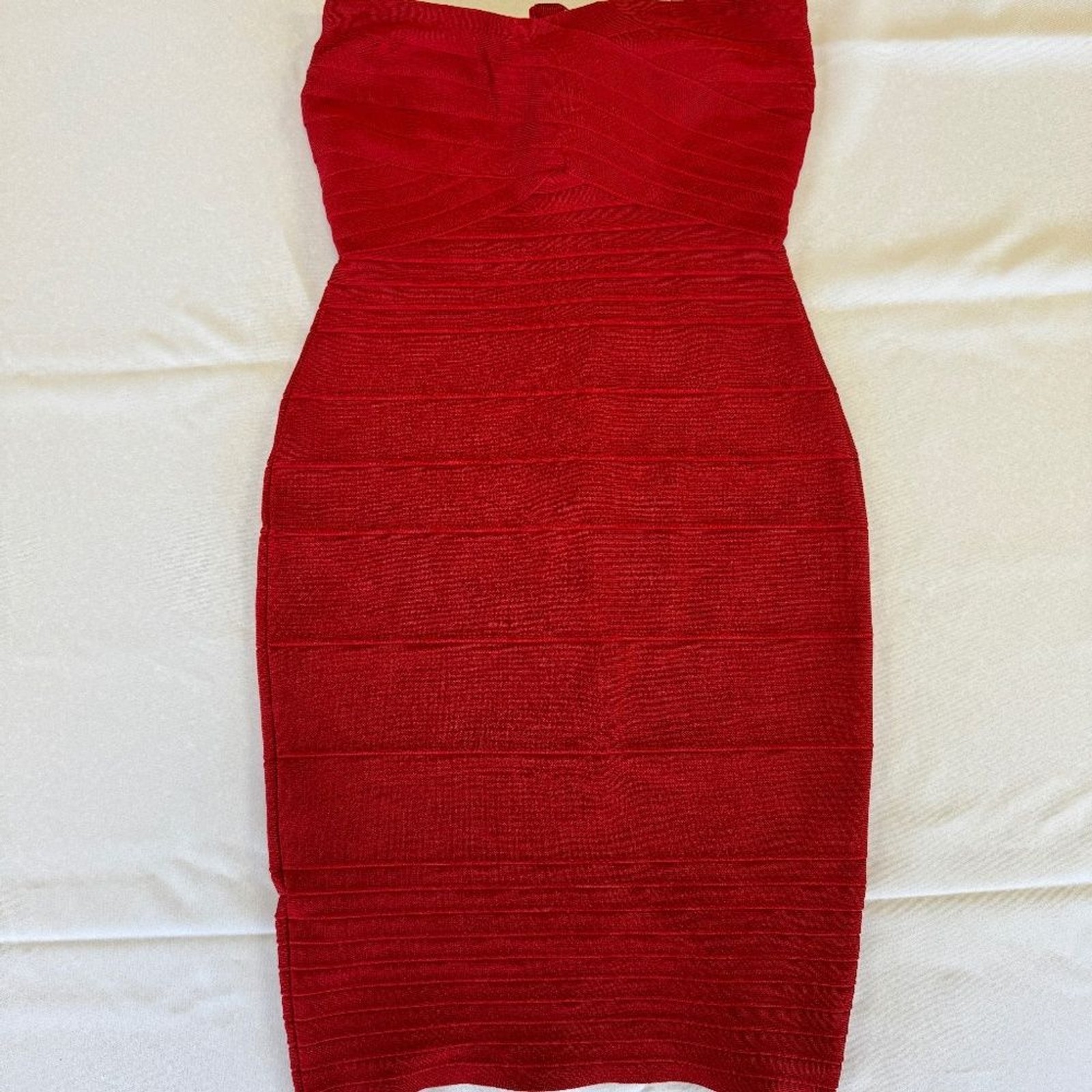 Strapless Bandage Bodycon Strapless Red Dress Size M