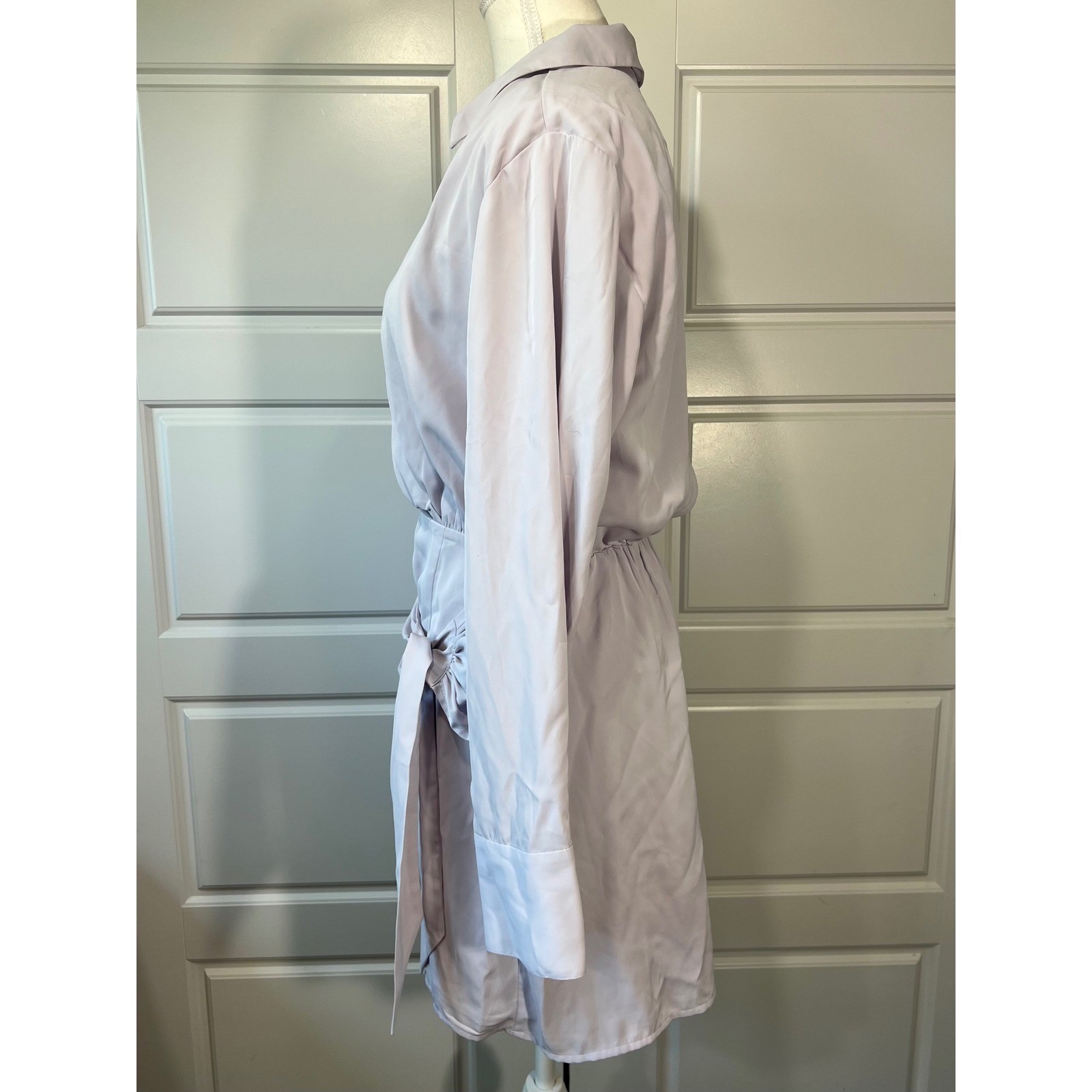 Abercrombie & Fitch Wrap Mini Dress Long Sleeve Collared Purple Size M