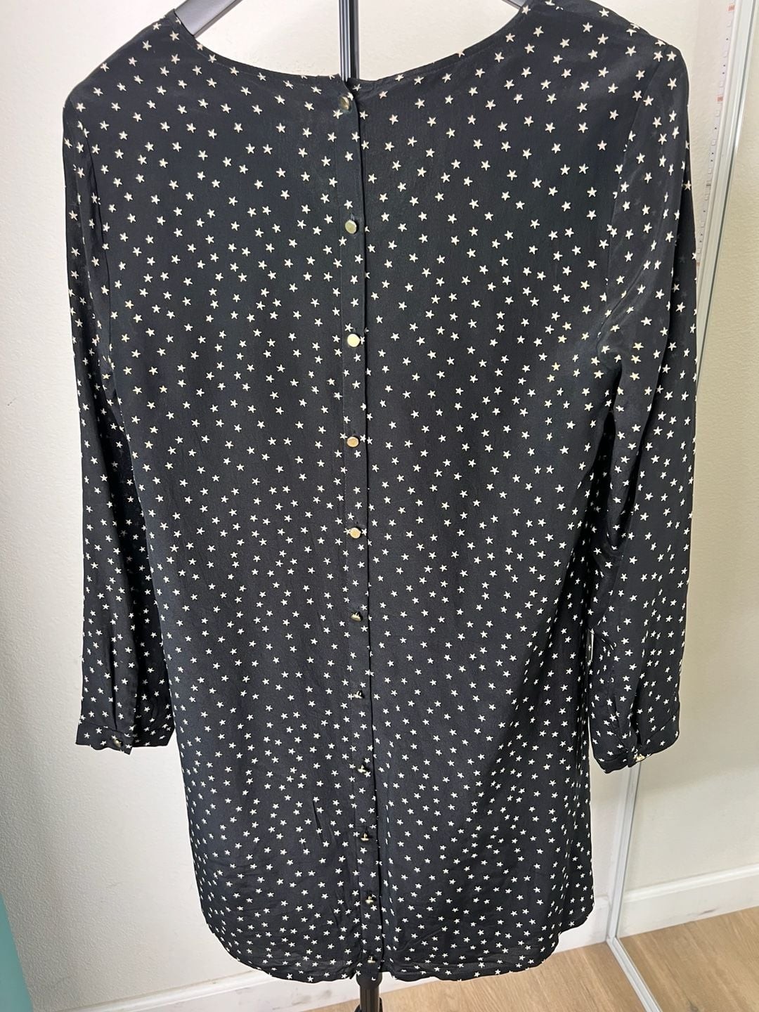 Madewell Star Scatter Silk Button-Back Shift Dress