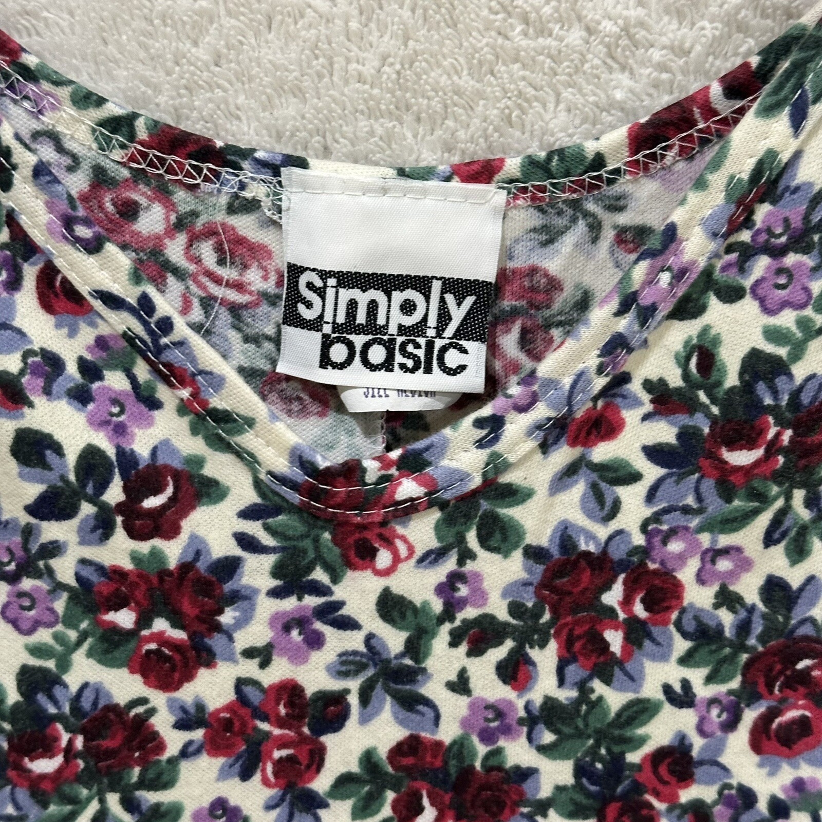 Vintage Simply Basic Juniors Medium Floral Dress Colorful Made In USA