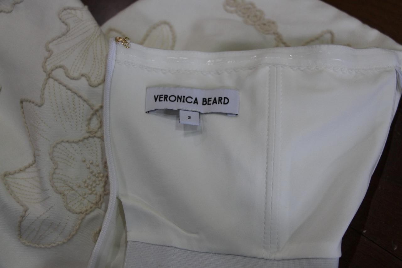 2025 NEW AUTHENTIC Veronica Beard Off White Netia Strapless Embroidered Dress