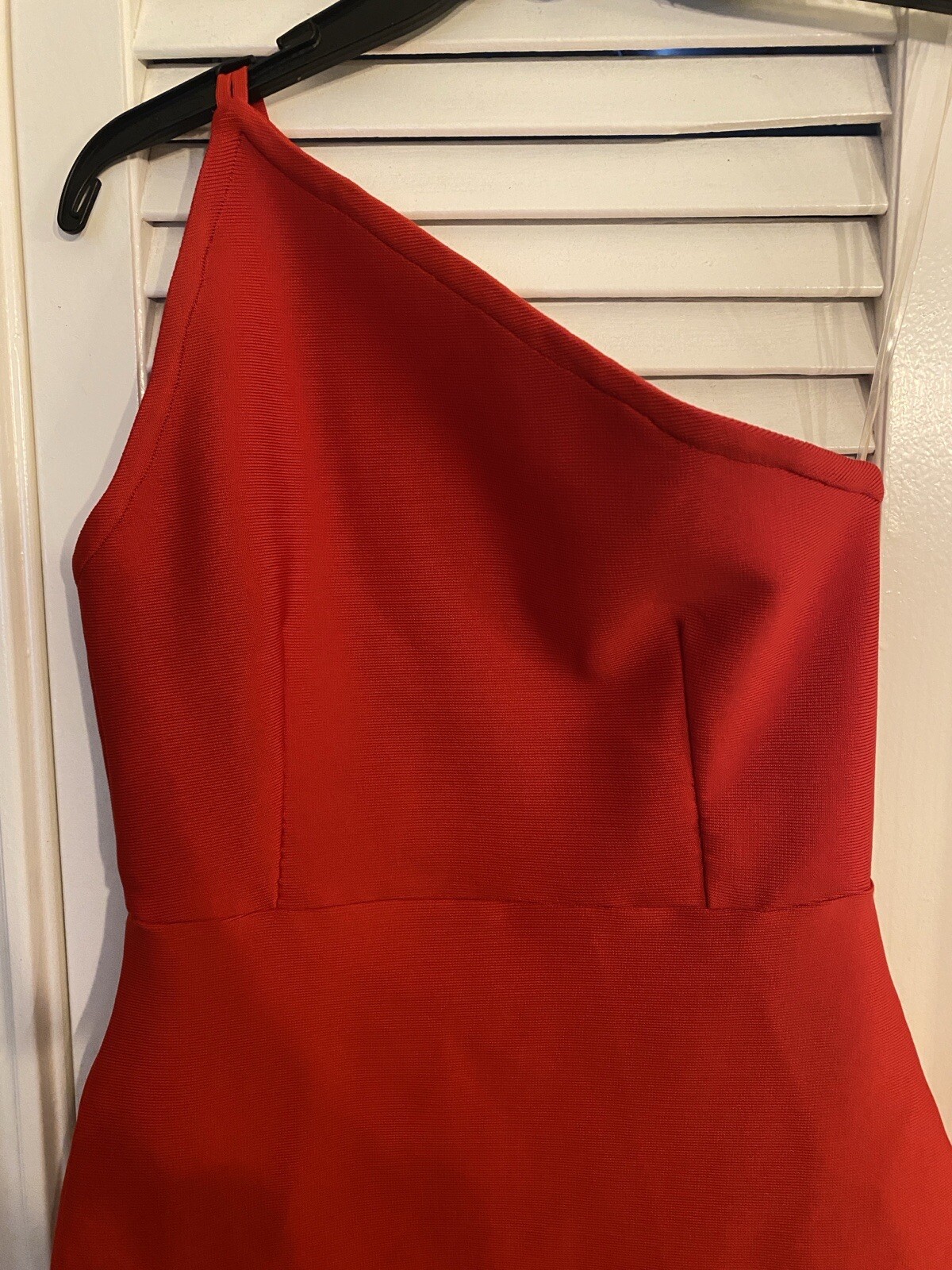 SHEIN ADYCE Double Strappy One Shoulder Bodycon Dress RED Size M