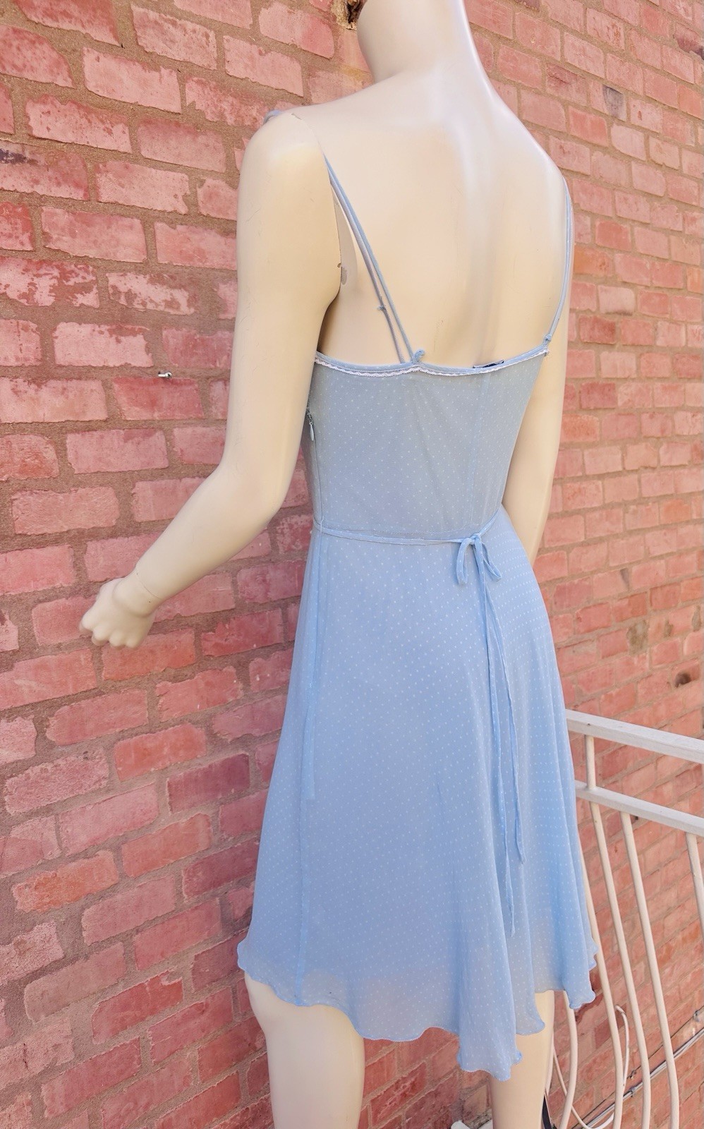Vintage 2000s BluGirl Blumarine Blue Polka Dot Rayon Slip Dress I40 Y2K Gem💎
