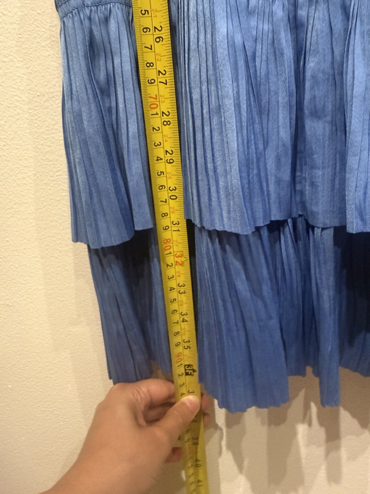 Current Air Cara Sleeveless Ruffle Neck Pleated Teal Mini Dress L