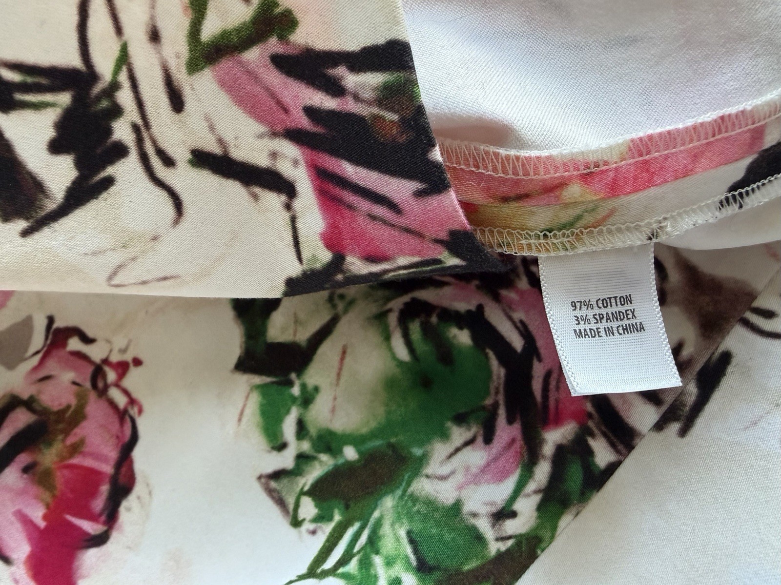 St John Watercolor Floral Cotton Blend Sheath Dress Size 10