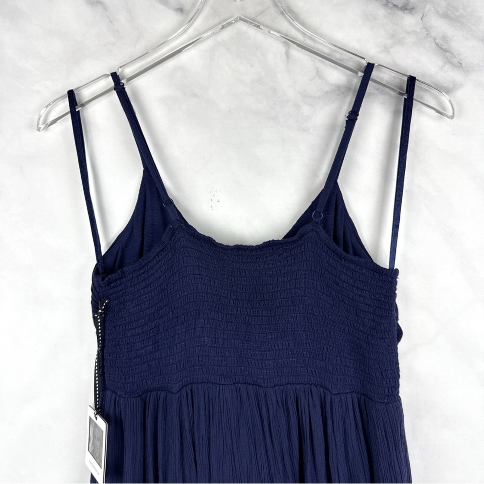 NWT Jessica Simpson Maternity Tiered Midi Maxi Dress Sleeveless Navy Blue Boho S