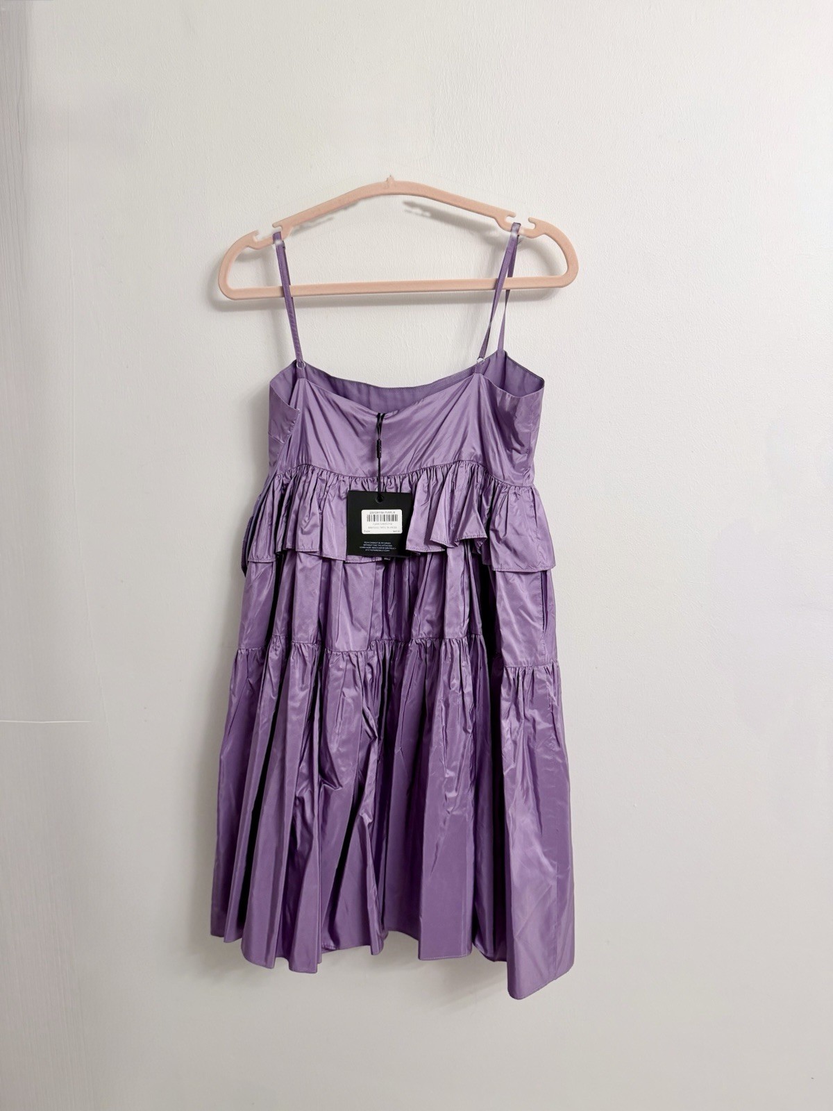 Cynthia Rowley Tiered Spaghetti Strap Silk Dress Lilac NWT $465 Size 8