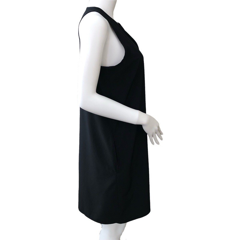 Lou & Grey Wanderweave Zip Halter Lined Shift Dress Black Small Activewear Golf