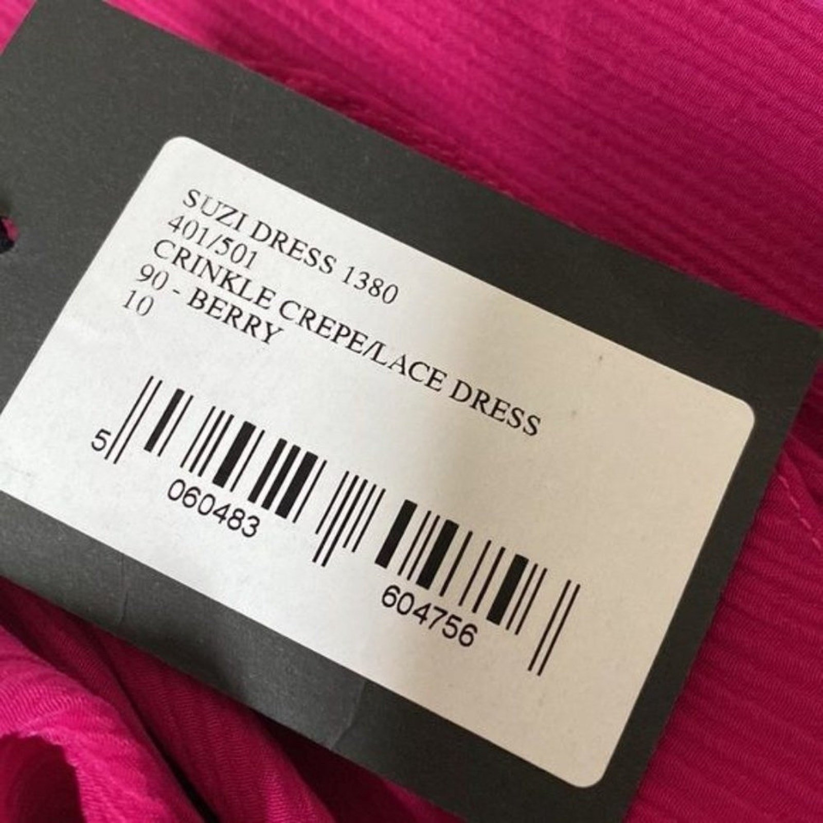 SALONI Suzi Berry Crinkle Crepe Lace Maxi Dress Size 6 NWT