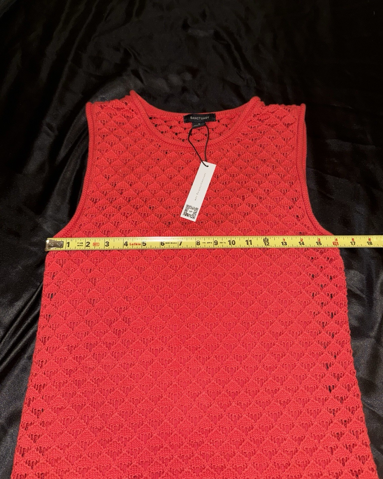 Sanctuary Summer Shell Dress Cayenne Red Crochet Knit Mini Size Small NWT