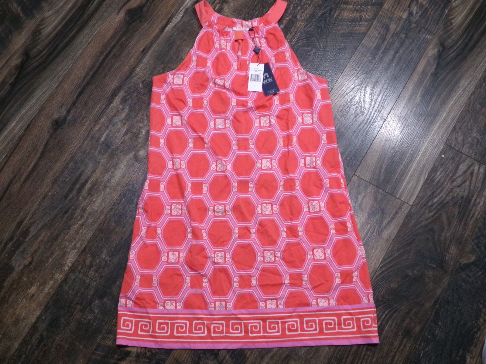NWT Cabana Life Spring Regatta Sleeveless Shift Dress Size Large UPF 50+ Beach