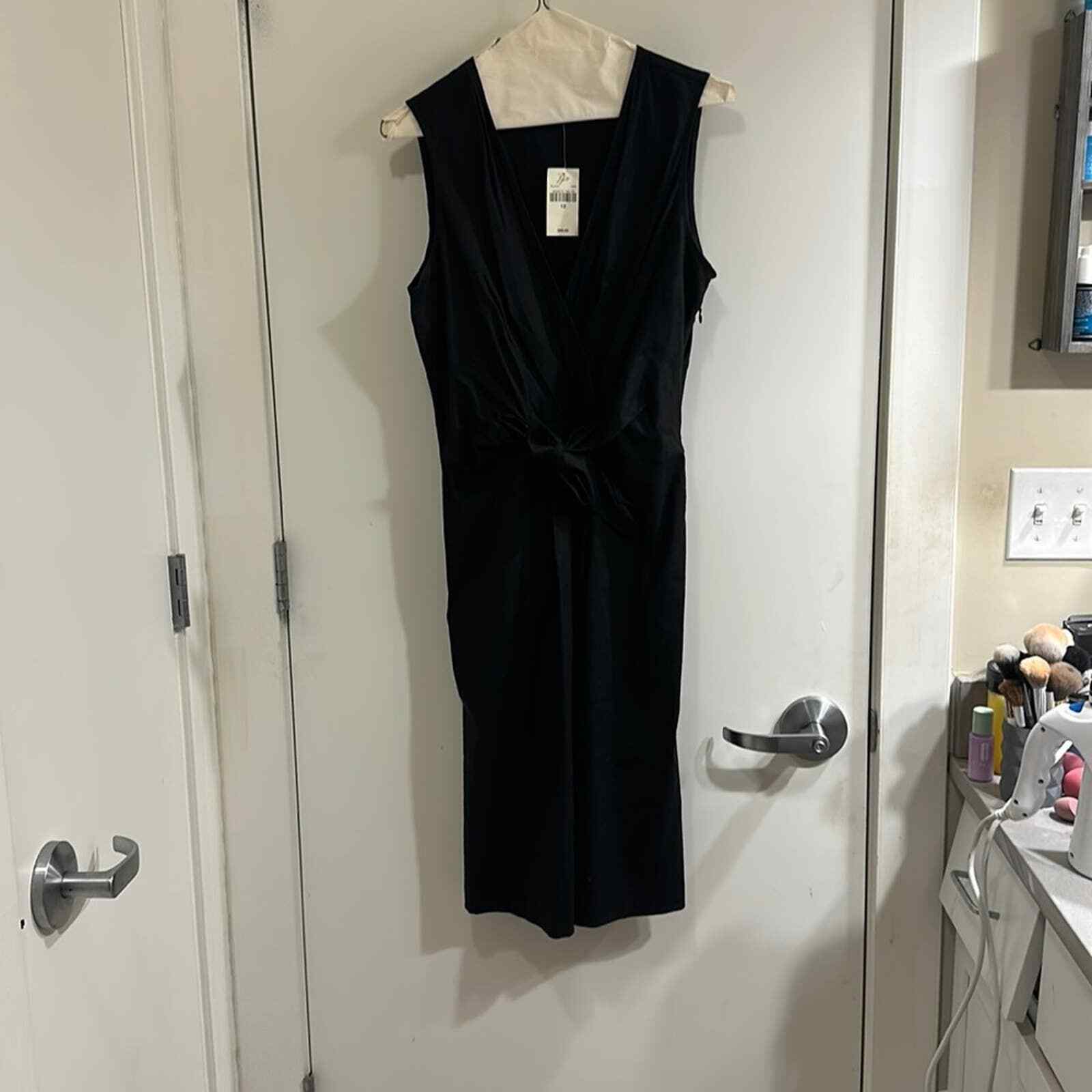 Black JJill Dress with bow at waist, size 12